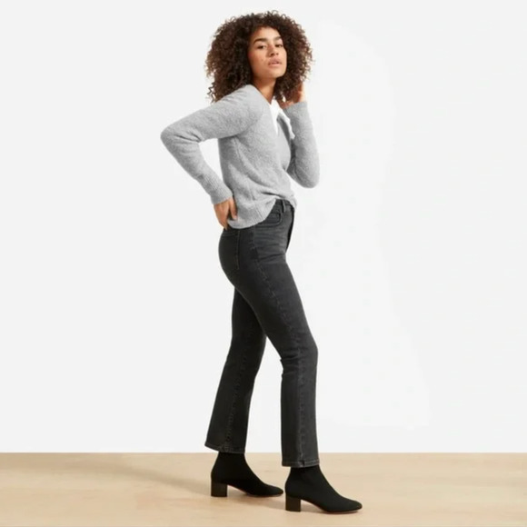 Everlane Womens The Teddy Vneck Sweater XXS Gray Vneck Wool Blend NWT - Picture 3 of 7